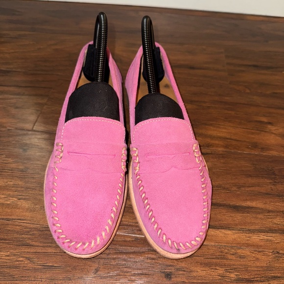 Tory Burch Shoes - Tory Burch Pink Suede Loafers -Size 8